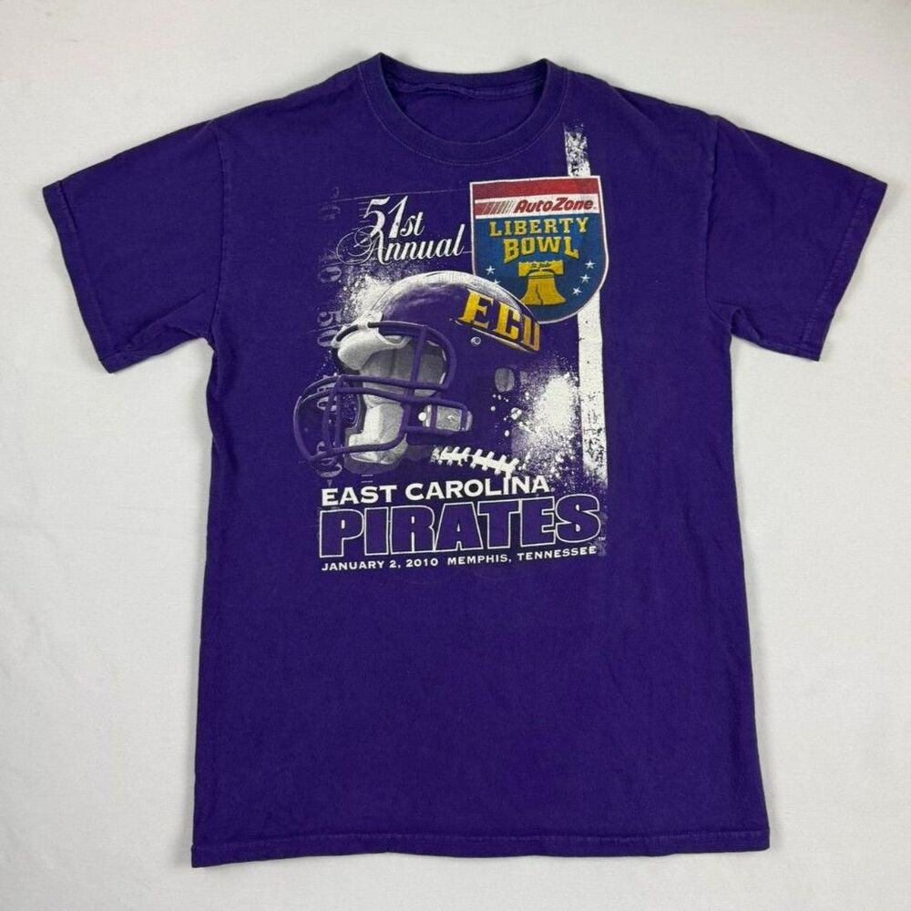 East Carolina Pirates Men's Graphic Purple T-Shirt 2010 Liberty Bowl ECU